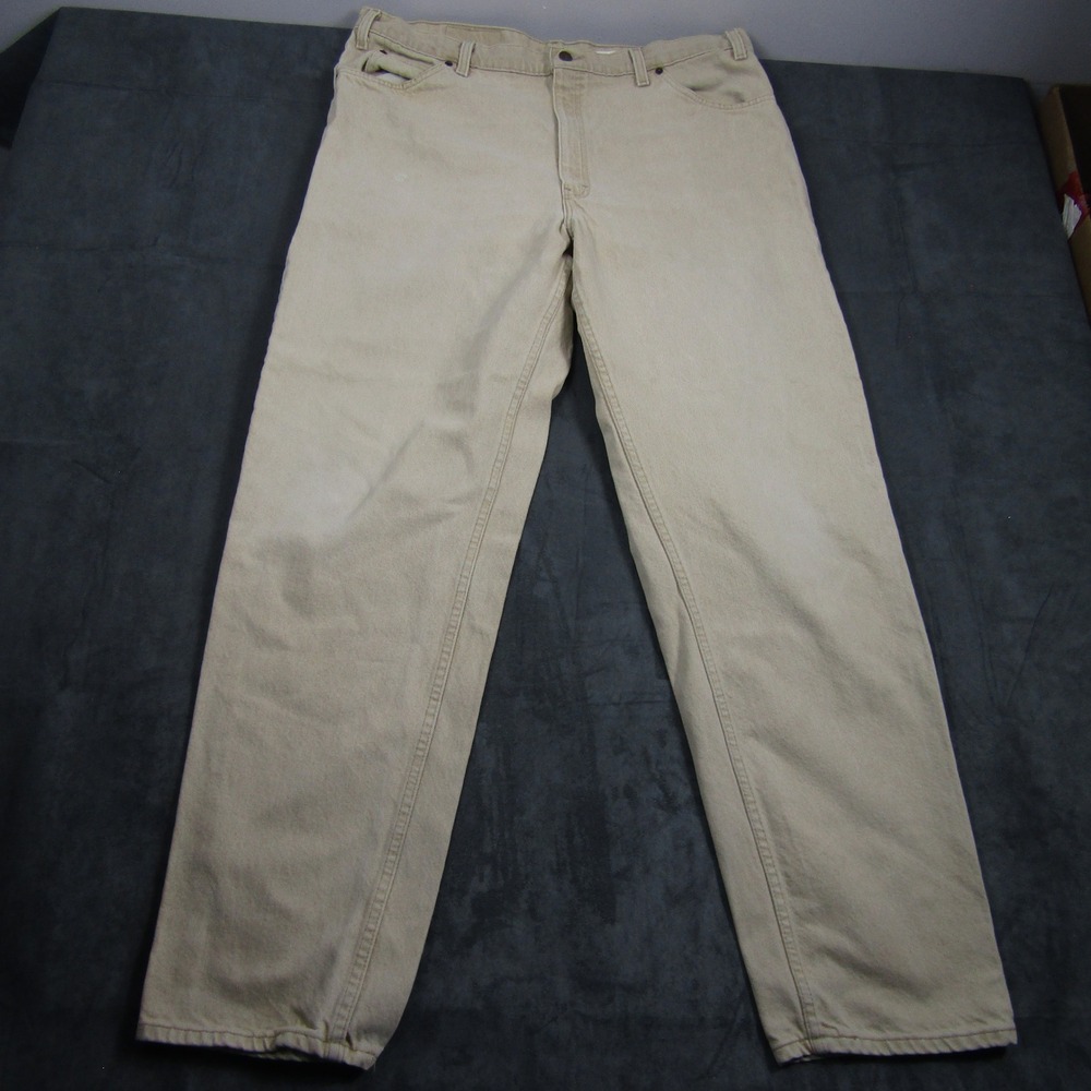 Levis 550 Jeans Mens W42 L34 Tan Vintage USA Orange Tab Relaxed Tapered